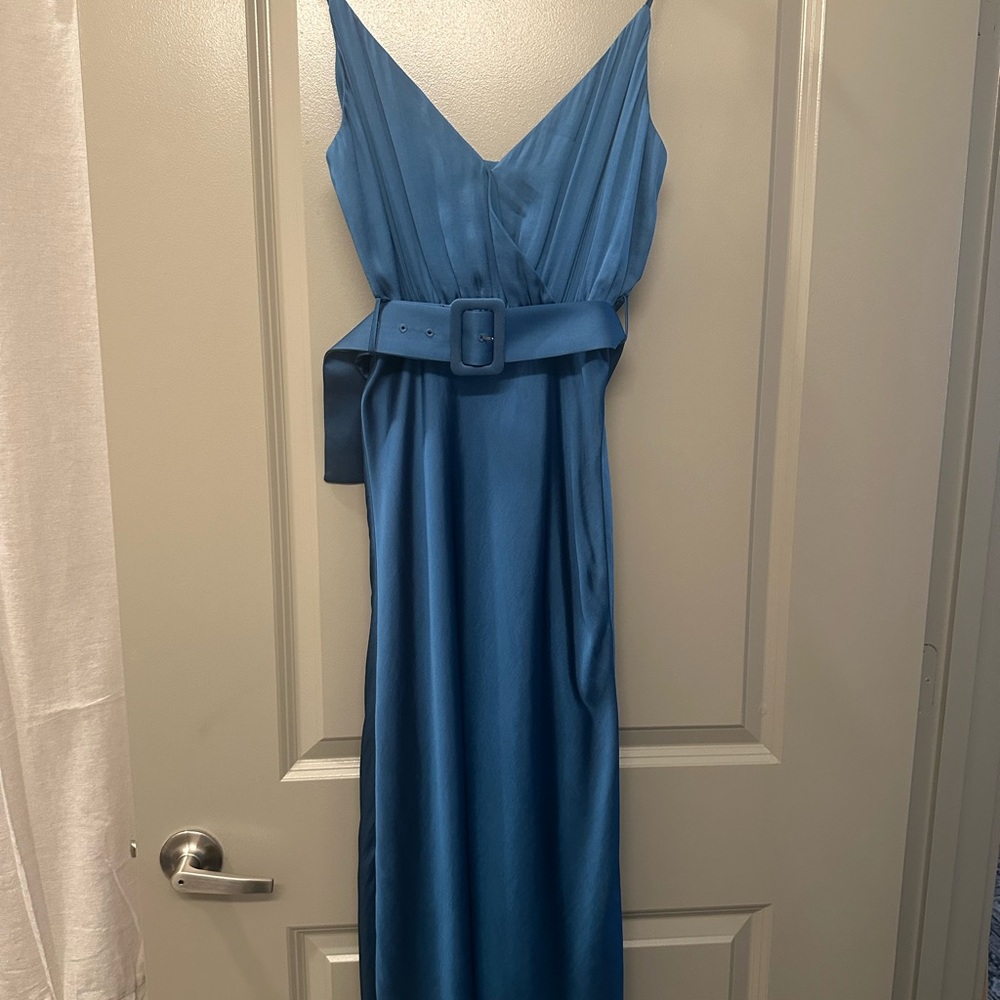 Bardot Blue Midi Satin Dress